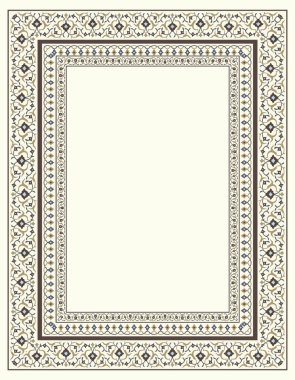 Geleneksel mughal motif çerçevesi, resminiz için sınır vektör sanatı, duvar kağıdı arkaplan.