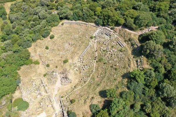 Zdjęcia Lotnicze Erythrai Ancient City — Zdjęcie stockowe