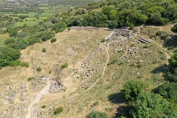 Luchtfoto Van Erythrai Ancient City — Stockfoto