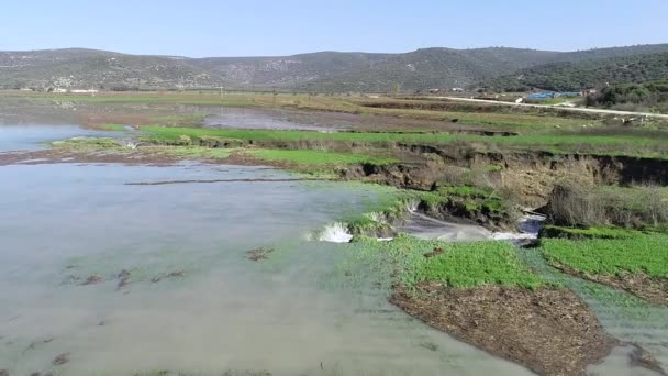 Воздушный Вид Подземного Водопада Виде Потока Воды — стоковое видео