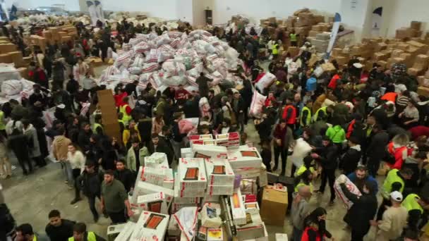 People Bringing Collecting Relief Supplies Great Earthquake Turkey 2023 High — Vídeos de Stock