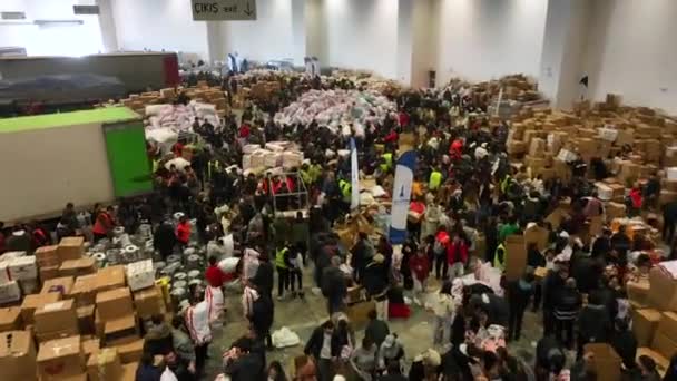 People Bringing Collecting Relief Supplies Great Earthquake Turkey 2023 High — Vídeo de stock
