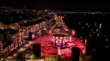 Drone image of the most crowded concert of turkey in celebration of the 100th anniversary of the liberation of izmir. High quality photo