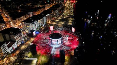 Drone image of the most crowded concert of turkey in celebration of the 100th anniversary of the liberation of izmir. High quality photo