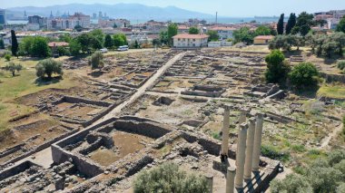 aerial view of izmir smyrna mound. High quality photo