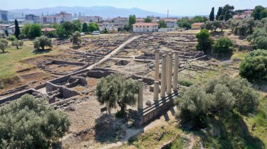 aerial view of izmir smyrna mound. High quality photo