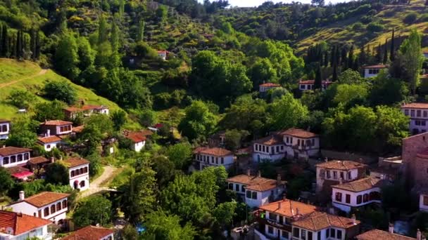 셀커크 그리스 역사적 가옥들 공중에서 촬영되었다 고품질 — 비디오