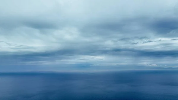 Vista Aérea Del Mar Egeo Con Dron Día Nublado Con — Foto de Stock
