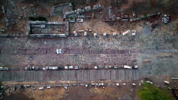 Légi Felvétel Ősi Városról Asklepionról Történelem Első Kórházáról Kiváló Minőségű — Stock videók