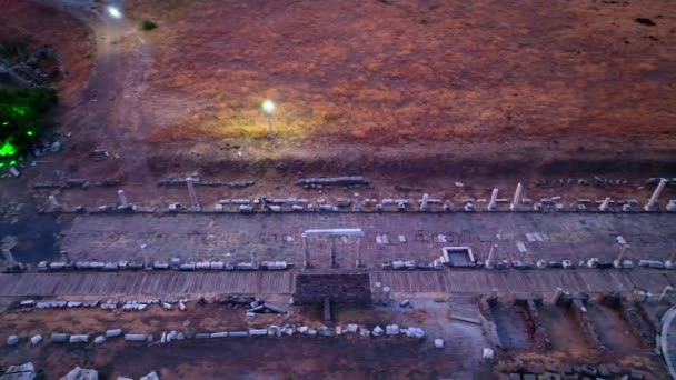 Widok Lotu Ptaka Starożytne Miasto Asklepion Pierwszy Szpital Historii Wysokiej — Wideo stockowe