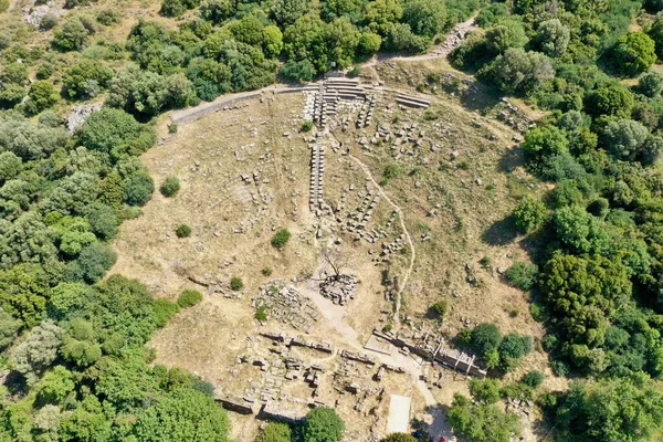 Cesme Ildir Erythrai Starożytnego Miasta Starożytnego Teatru Wysokiej Jakości Zdjęcie — Zdjęcie stockowe