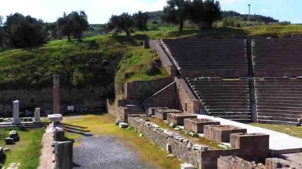 古代城市Asklepion的空中景观 这是历史上第一所医院 — 图库视频影像