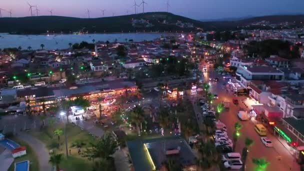 Touristic Turkey Aerial View Quaint Eegean Town Sigacik Village Full — стокове відео