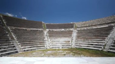 Antik Asklepion şehrindeki tarihi nesnelerin detaylı görüntüsü. Yüksek kalite 4k görüntü