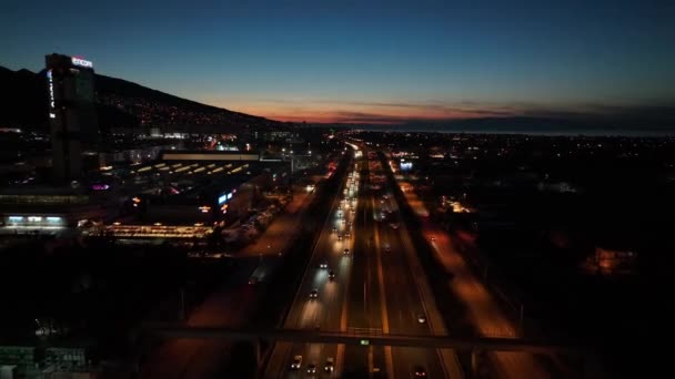 Нічний Вид Місто Ізмір Високоякісні Кадри — стокове відео