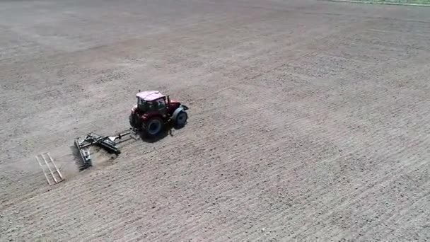 Traktor Orá Pole Vysoce Kvalitní Záběry — Stock video