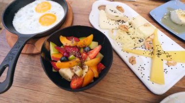 Masada Kahvaltı Sunumu 'nda. Yüksek kalite 4k görüntü