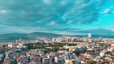 Izmir skyline - High quality video shot with drone across Izmir