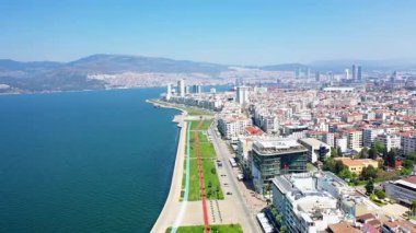 Izmir skyline - High quality video shot with drone across Izmir
