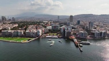 Izmir skyline - High quality video shot with drone across Izmir