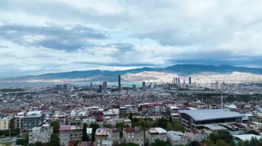Izmir skyline - High quality video shot with drone across Izmir