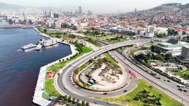 Izmir skyline - High quality video shot with drone across Izmir