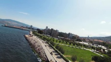 Izmir skyline - High quality video shot with drone across Izmir