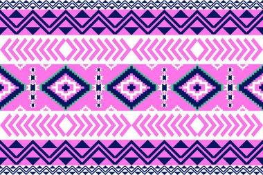 Etnik geometrik kusursuz desen. Giysiler, dekoratif kağıtlar, ambalajlar, tekstil, nakış, illüstrasyon, vektör, halı için geometrik tasarım kullanılabilir.