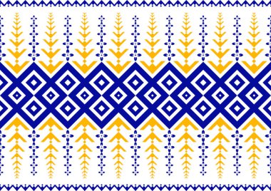 Etnik geometrik kusursuz desen. Giysiler, dekoratif kağıtlar, ambalajlar, tekstil, nakış, illüstrasyon, vektör, halı için geometrik tasarım kullanılabilir.