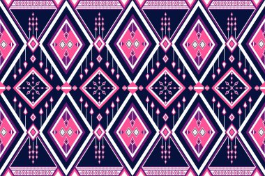 Etnik geometrik kusursuz desen. Giysiler, dekoratif kağıtlar, ambalajlar, tekstil, nakış, illüstrasyon, vektör, halı için geometrik tasarım kullanılabilir.