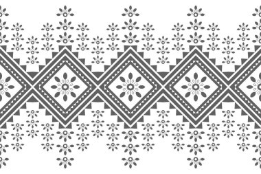 Etnik geometrik kusursuz desen. Giysiler, dekoratif kağıtlar, ambalajlar, tekstil, nakış, illüstrasyon, vektör, halı için geometrik tasarım kullanılabilir.