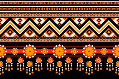 Etnik geometrik kusursuz desen. Giysiler, dekoratif kağıtlar, ambalajlar, tekstil, nakış, illüstrasyon, vektör, halı için geometrik tasarım kullanılabilir.