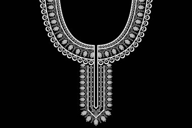 Etnik yakalı dantel doğulu desen. Aztek stili nakış, soyut vektör çizimi. Moda dokusu, tekstil, kumaş, gömlek, kumaş tasarımları