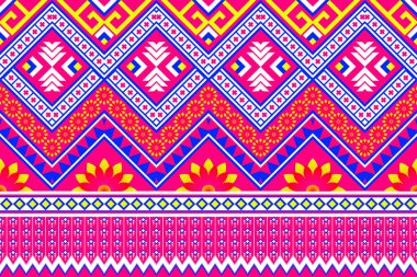 Etnik geometrik kusursuz desen. Giysiler, dekoratif kağıtlar, ambalajlar, tekstil, nakış, illüstrasyon, vektör, halı için geometrik tasarım kullanılabilir.