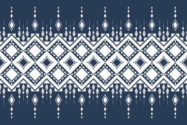 Etnik geometrik kusursuz desen. Kumaş tasarımında kıyafet, dekoratif kağıt, ambalaj, tekstil, nakış, illüstrasyon, vektör, halı için kullanılabilir.