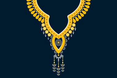 Etnik yakalı dantel doğulu desen. Aztek stili nakış, soyut vektör çizimi. Moda dokusu, tekstil, kumaş, gömlek, kumaş tasarımları