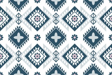 Etnik geometrik kusursuz desen. Giysiler, dekoratif kağıtlar, ambalajlar, tekstil, nakış, illüstrasyon, vektör, halı için geometrik tasarım kullanılabilir.