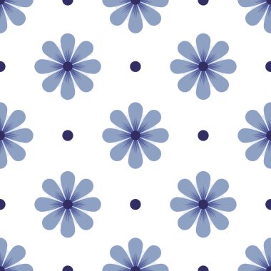 Çiçek desenli arkaplan, seramik fayans deseni, vektör deseni, şirin illüstrasyon, fayans tasarımı, ambalaj, soyut arkaplan