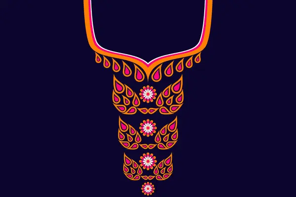 Padrão Oriental Renda Colarinho Étnico Bordado Estilo Asteca Ilustração Vetorial — Fotografia de Stock
