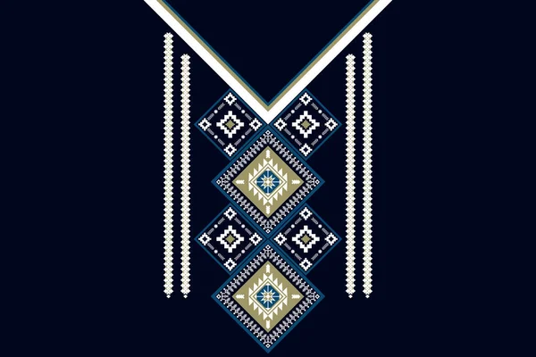 民族领子花边东方图案 阿兹特克风格的绣花抽象矢量插图 时尚质感 纺织品 布料设计 — 图库照片