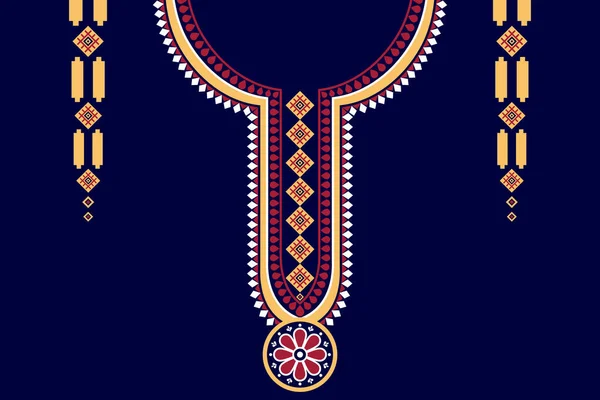 民族カラーレース東洋パターン Aztecスタイル刺繍抽象ベクターイラスト ファッションテクスチャ シャツ 布のためのデザイン — ストック写真