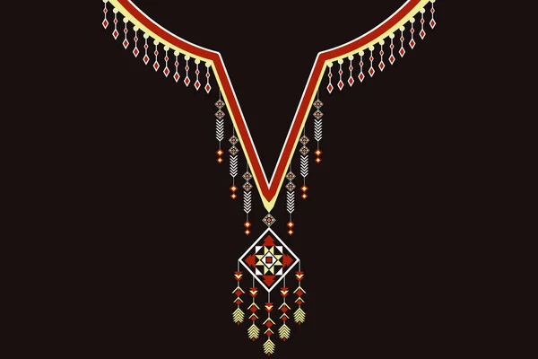 Ethnische Kragen Spitze Orientalisches Muster Stickerei Aztekischen Stil Abstrakte Vektorillustration — Stockfoto