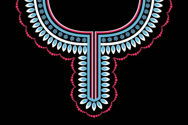 黒い背景に伝統的な民族カラーレース東洋パターン Aztecスタイル刺繍抽象ベクターイラスト ファッションテクスチャ ファブリック シャツ 布のためのデザイン — ストック写真