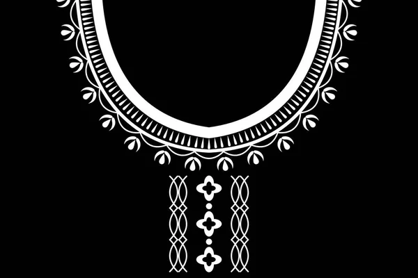 Ethnic Collar Lace Oriental Pattern Traditional Black Background Aztec Style — Stock Photo, Image