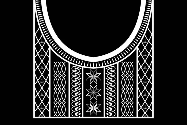 Этнический Воротник Кружева Восточный Узор Традиционный Черном Фоне Вышивка Ацтекском — стоковое фото