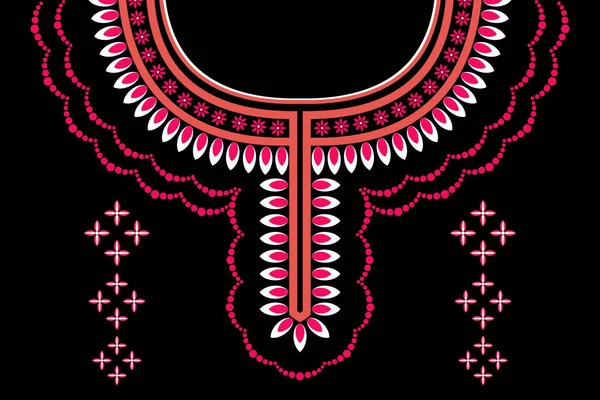 Padrão Oriental Renda Colarinho Étnico Bordado Estilo Asteca Ilustração Vetorial — Fotografia de Stock