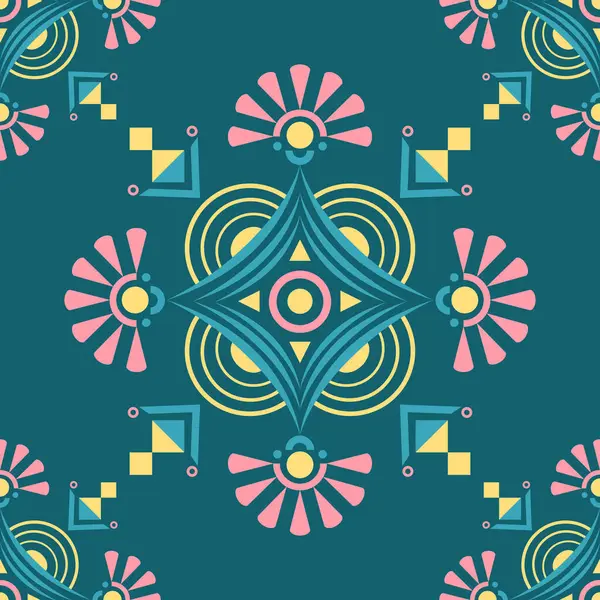 Gyönyörű Absztrakt Geometrikus Mandala Design Használható Szövet Design Tapéta Vektor — Stock Fotó
