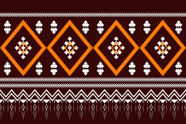 Etnik geometrik kusursuz desen. Giysiler, dekoratif kağıtlar, ambalajlar, tekstil, nakış, illüstrasyon, vektör, halı için geometrik tasarım kullanılabilir.