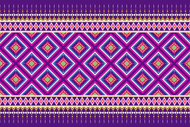 Geometrik etnik kalıp geleneksel arka plan, halı, duvar kağıdı, giysi, ambalaj, Batik, kumaş, Vektör illüstrasyon nakış tarzı.