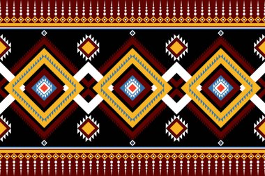 Geometrik, pürüzsüz etnik model. Giysiler, dekoratif kağıtlar, ambalajlar, tekstil, nakış, illüstrasyon, vektör, halı için geometrik tasarım kullanılabilir.